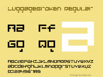 LuggageBroken Regular Version 001.000 Font Sample