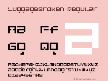 LuggageBroken Regular 001.000 Font Sample