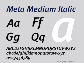 Meta-Medium Italic Version 4.301图片样张