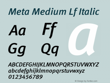 Meta-Medium Lf Italic Version 4.301图片样张