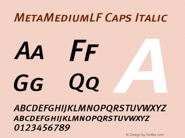MetaMediumLF-ItalicCaps 001.000图片样张