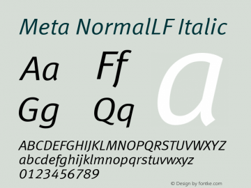 Meta-NormalLF Italic Version 4.301图片样张