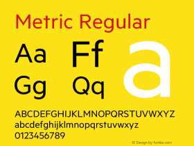 Metric Regular Version 1.001;December 21, 2019;FontCreator 12.0.0.2535 64-bit图片样张