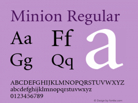 Minion Macromedia Fontographer 4.1.2 1/7/04图片样张