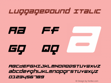 LuggageRound Italic Version 001.000 Font Sample