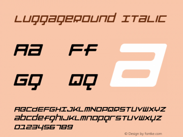 LuggageRound Italic Version 001.000 Font Sample