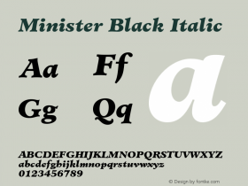 Minister-BlackItalic OTF 1.0;PS 001.002;Core 1.0.22图片样张