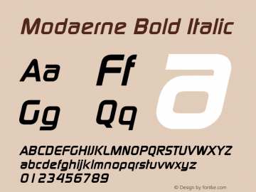 Modaerne Bold Italic Weatherly Systems, Inc.  6/12/95图片样张