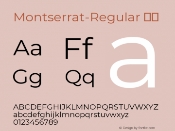 Montserrat-Regular 常规 Version 7.20 October 31, 2017图片样张