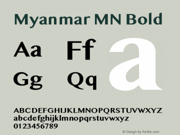 Myanmar MN Bold Version 1.00;December 9, 2019;FontCreator 12.0.0.2535 64-bit图片样张