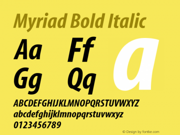 Myriad Cn Bold Italic Version 001.000图片样张