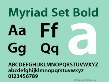 Myriad Set Bold 5.0d5图片样张