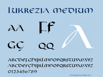 Lukrezia Medium Version 001.000 Font Sample