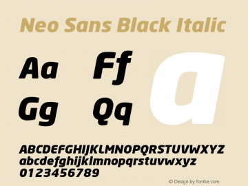 Neo Sans Black Italic Version 001.000图片样张
