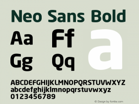 Neo Sans Bold Version 1.000 2006 initial release图片样张