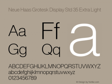 Neue Haas Grotesk Display Std 35 Extra Light Version 1.02图片样张