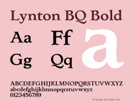 Lynton BQ Bold Version 001.000图片样张