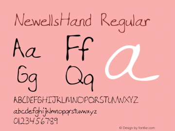 NewellsHand Regular Altsys Fontographer 3.5  8/25/95图片样张