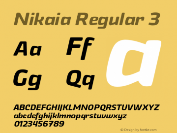 Nikaia Regular 3 Version 1.00;January 30, 2019;FontCreator 11.5.0.2422 32-bit图片样张