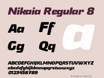 Nikaia Regular 8 Version 1.00;January 30, 2019;FontCreator 11.5.0.2422 32-bit图片样张