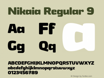 Nikaia Regular 9 Version 1.00;January 30, 2019;FontCreator 11.5.0.2422 32-bit图片样张