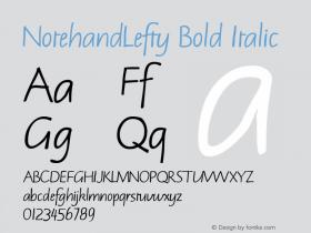 NotehandLefty Bold Italic Altsys Fontographer 3.5  7/15/96图片样张