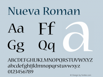 Nueva-Roman OTF 1.0;PS 001.000;Core 1.0.22图片样张
