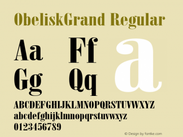 ObeliskGrand Regular Altsys Fontographer 3.5  7/15/96图片样张