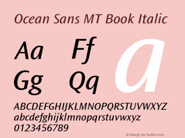 Ocean Sans MT Book Italic Version 001.001图片样张