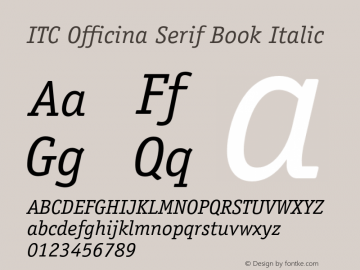 OfficinaSerif-BookItalic OTF 1.0;PS 001.000;Core 1.0.22图片样张