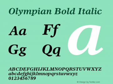 Olympian-BoldItalic OTF 1.0;PS 001.000;Core 1.0.22图片样张