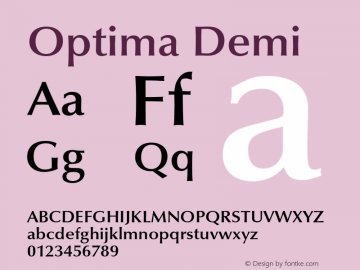 Optima-DemiBold OTF 1.0;PS 001.000;Core 1.0.22图片样张
