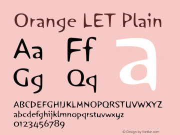 Orange LET Plain Version 1.00;September 25, 2018;FontCreator 11.5.0.2422 32-bit图片样张