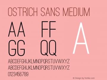 Ostrich Sans Medium Version 1.00 February 21, 2019, initial release图片样张