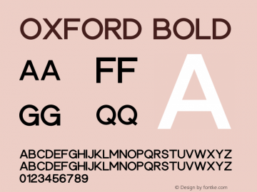 Oxford Bold Version 1.000;PS 001.000;hotconv 1.0.88;makeotf.lib2.5.64775图片样张