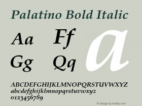 Palatino Bold Italic Old Style Figures 001.001图片样张