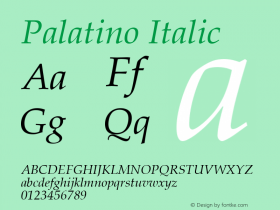 Palatino Italic 3.1.2b4图片样张