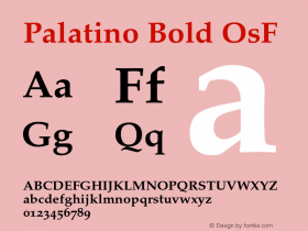 Palatino-BoldOsF OTF 1.0;PS 001.001;Core 1.0.22图片样张