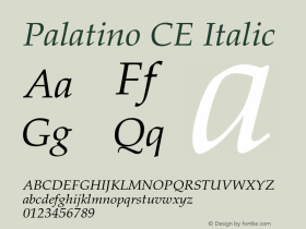 PalatinoCE-Italic OTF 1.0;PS 002.001;Core 1.0.22图片样张