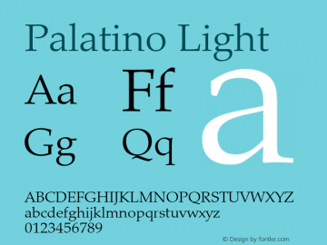 Palatino-Light OTF 1.0;PS 001.000;Core 1.0.22图片样张