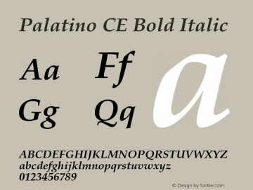 PalatinoCE-BoldItalic OTF 1.0;PS 002.001;Core 1.0.22图片样张