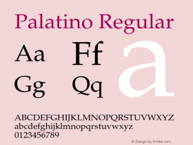 Palatino-Roman OTF 1.0;PS 003.000;Core 1.0.22图片样张