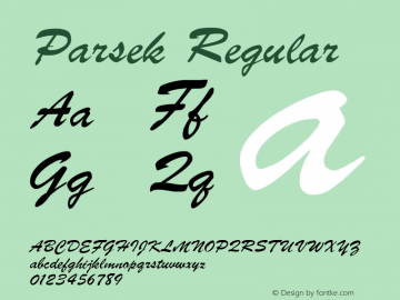 Parsek Converted from L:\SRS\TTF\COLLECT\PARSEK.TF1 by ALLTYPE图片样张