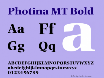PhotinaMT-Bold OTF 1.0;PS 001.003;Core 1.0.22图片样张