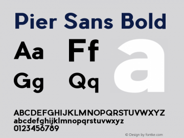 Pier Sans Bold Version 1.00 September 5, 2017, initial release图片样张