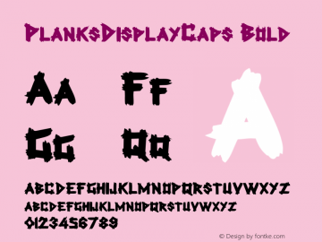 PlanksDisplayCaps Bold Macromedia Fontographer 4.1 7/20/96图片样张