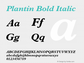 Plantin Bold Italic Version 001.000图片样张