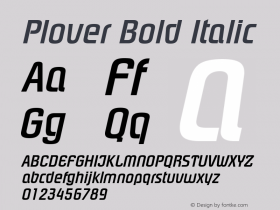 Plover Bold Italic Altsys Fontographer 3.5  7/16/96图片样张