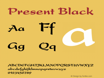 Present-Black OTF 1.0;PS 001.000;Core 1.0.22图片样张