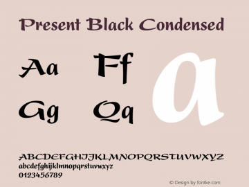 Present-BlackCondensed OTF 1.0;PS 001.000;Core 1.0.22图片样张